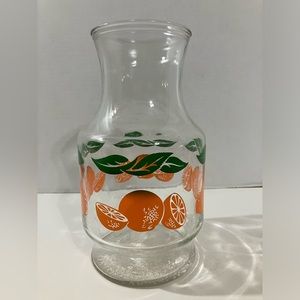 Vintage Orange Juice Carafe Glass Anchor Hocking(?)